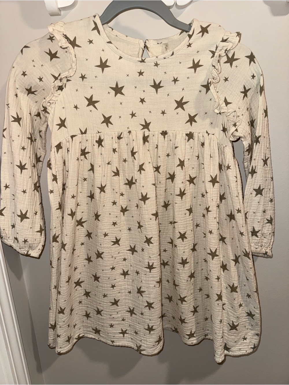 Rylee + Cru Muslin Cream Dress with Star Print